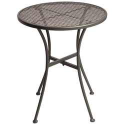 Bolero runder Bistrotisch in schlankem Design Stahl grau 60cm