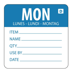 Hygiplas auflösbare Etiketten Montag blau (250 Stück)