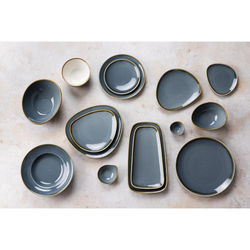 Olympia Kiln dreieckige Teller Ozean 23cm (6 Stück)