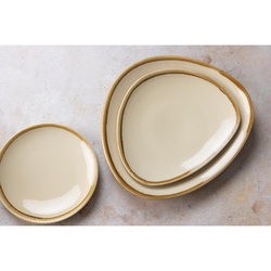 Olympia Kiln dreieckige Teller Sandstein 23cm (6 Stück)