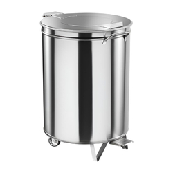 Gastro M Edelstahl-Treteimer mit Rädern 50L