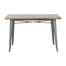 Bolero Bistro Esstisch Latten-Mangoholzplatte Gunmetal 1200mm