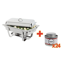 SONDERANGEBOT Milan Chafing-Dish mit 24 x flüssige Brennpaste
