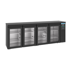 Combisteel Pro Line Barkühler Schwarz 4 Glastüren