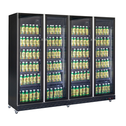 Combisteel Kühlschrank 4 Glastüren Schwarz