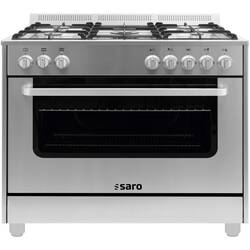 SARO Multifunktionsherd Gas/Elektro TS95C61LX, Farbe: Silber
