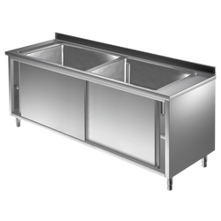 Prismafood Topf - Spülschrank 1,6m - 2 Becken  L70xB50xT35cm STD
