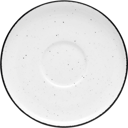 Untertasse, Serie Ankara, weiß, schwarz gesprenkelt, Ø 150 mm, 6 Stück
