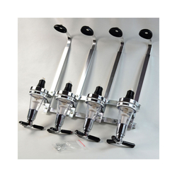 Flaschenhalter mit 30 ml Dosierausgießer, Regalmontage, für vier Flaschen, H. 240 bis 350 mm