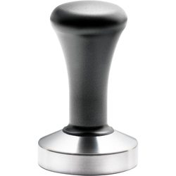 Tamper aus Edelstahl mit schwarzem Griff, Ø 58 mm, 94 mm Höhe