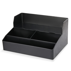 Organiser für Kaffeestation, 3 Fächer, eine Ablage, schwarz, 356x256x180 (BxTxH)