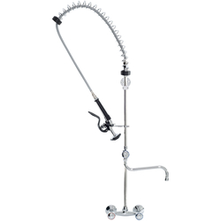 Geschirrbrause mit Mischbatterie, Zweiloch-Wandmontage, mit Wasserhahn, zwei Mischventile