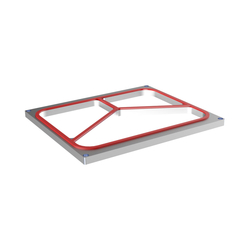 Siegelrahmen, dreigeteilt,  178 mm x 227 mm