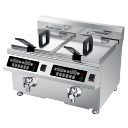 Induktions-Doppel-Fritteuse, 2x8 Liter, 518x490x418 (BxTxH), 2x3.5 kW