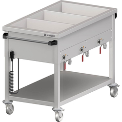 Stalgast Edelstahl Bain-Marie Wagen mit separaten Becken, für 4x GN1/1530x600x850 mm