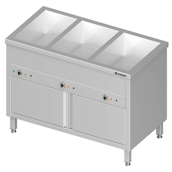 Stalgast Edelstahl Bain-Marie Standgerät mit geschlossenem Unterbau und separaten Becken,  für 4x GN1/1410x600x850 mm