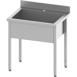 Topfspüle ECO mit einem Becken 600x700x850 mm, 300 mm Beckenhöhe mit Aufkantung, Selbstmontage
