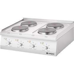 Stalgast Edelstahl Elektro-Kochfeld als Tischgerät mit 4 Herdplatten, Serie 700 ND