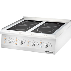 Stalgast Edelstahl Glaskeramik-Kochfeld als Tischgerät mit 4 Kochzonen, Serie 700 ND