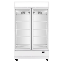 Vaiotec Topline Getränkekühlschrank 2 Türen / 870 Liter mit Leuchtaufsatz "weiß", 1090 x 742 mm
