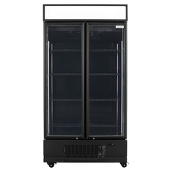 Vaiotec Topline Getränkekühlschrank 2 Türen / 870 Liter mit Leuchtaufsatz "schwarz", 1090 x 742 mm