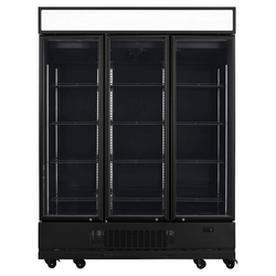 Vaiotec Topline Getränkekühlschrank 3 Türen / 1360 Liter mit Leuchtaufsatz "schwarz", 1640 x 742 mm