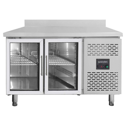 Vaiotec Kühltisch / 2 Glastüren inkl. Aufkantung - Monoblock, 1360 x 700 mm