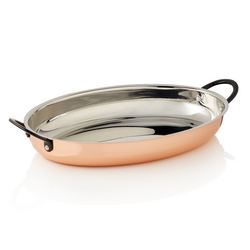 Steel & Style Servierpfanne RUBY, 30 x 22 x 4,5 cm, 1,5 ltr., Kupfer, Messing, Chromnickelstahl