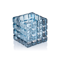 Yuyu Cube Steel Blue, 9 x 9 x 9 cm, Glas