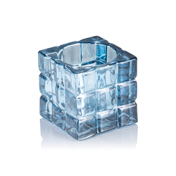 Yuyu Cube Steel Blue, 6,5 x 6,5 x 6,5 cm, Glas