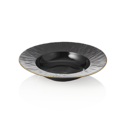 Maya Suppenteller Set KURO, Ø 23,5 cm, schwarz, Set á 3 Stück, Porzellan