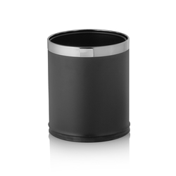 Was Germany Papierkorb, doppelwandig, Ø 22 cm, Höhe 26 cm, schwarz, Chromnickelstahl
