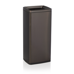 Was Germany Abfalleimer, 32 x 26,5 x 70 cm, schwarz, Chromnickelstahl, Kunststoff