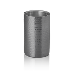 Was Germany Flaschenkühler, Ø 12 cm, Höhe 19 cm, gehämmert, gun metal, doppelwandig, Chromnickelstahl, PVD Beschichtung