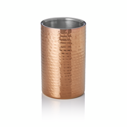 Was Germany Flaschenkühler, Ø 12 cm, Höhe 19 cm, gehämmert, titanium gold, doppelwandig, Chromnickelstahl, PVD Beschichtung