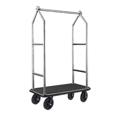 Was Germany Gepäckwagen VOYAGER, 112 x 65 x 190 cm, gebürstet, schwarzer Teppich, Chromnickelstahl 18/8