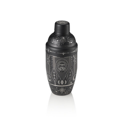 Nocturn Shaker Tattoo, 0,5 ltr., Ø 8,5 cm, schwarz, gold, Chromnickelstahl 18/8