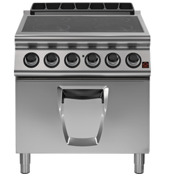 Prismafood Elektroherd Glaskeramik mit 4 Kochzonen und Backofen