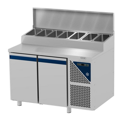Prismafood Kühltisch 2 Türen mit Edelstahlabdeckung Kapazität: 300 lt Temperatur: 0°C/+10°C