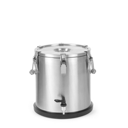 Hendi Isolierter tragbarer Behälter - mit Ablasshahn, Profi Line, 20L, Silber, ⌀330x(H)360mm