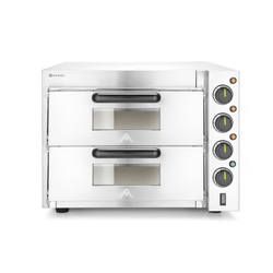 Hendi Doppeldeck-Pizzaofen 3000W, Silber, 230V/3000W, 580x560x(H)435mm