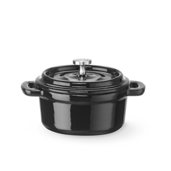 Hendi Emaillierter Gusseisentopf, 0,27L, Schwarz, 130x100x(H)48mm