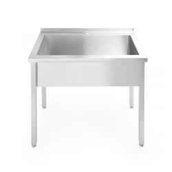 Hendi Tisch mit Einzelwaschwanne, ohne Spritzschutz – verschraubt, Tiefe 600 mm, Budget Line, 1000x600x(H)850mm