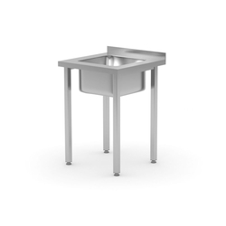 Hendi Spültisch, verschraubt, Kitchen Line, Waschbecken in der Mitte, 600x600x(H)850mm