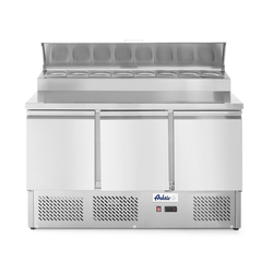 Arktic Kühltisch, dreitürig mit Aufsatz-Kühlvitrine 380 L, 230V/310W, 1365x702x(H)1265mm