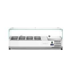 Arktic Aufsatz-Kühlvitrine Gastronorm 1/3, 4x GN 1/3, 230V/180W, 1208x400x(H)456mm