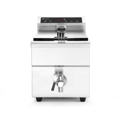 Hendi Induktionsfritteuse mit Ablasshahn - 8 l, 8L, Hellgrau, 230V/3500W, 288x619x(H)408mm