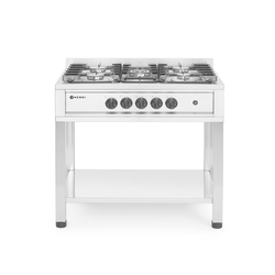 Hendi Gasherd - 5 Kochfelder, offener Unterbau, Kitchen Line, 14,3kW, 900x640x(H)910mm