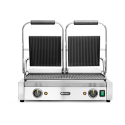 Hendi Kontaktgrill - Doppelversion, gerillte Ausführung, oben und unten gerillt, 230V/3600W, 570x375x(H)216mm