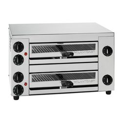 Milantoast Zweikammer Pizza- Flammkuchenofen mit Sichtfenster 40 x 35 cm Ø